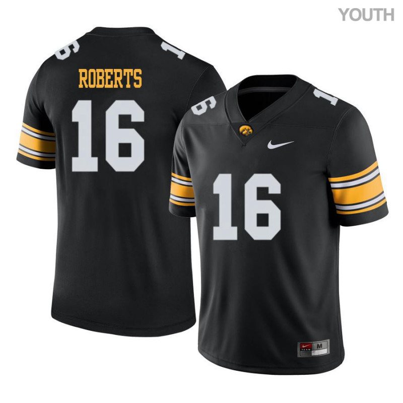 Youth Iowa Hawkeyes NCAA #16 Terry Roberts Black Authentic Nike Alumni Stitched College Football Jersey QL34T21NY